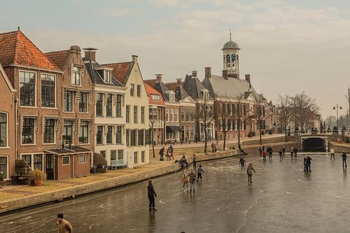 Schlittschuhlaufen auf der Dockumer Ee in Dokkum