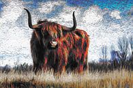 Scottish Highland Cattle, Hooglanders of Kyloe | Van Gogh Art van Peter Balan thumbnail
