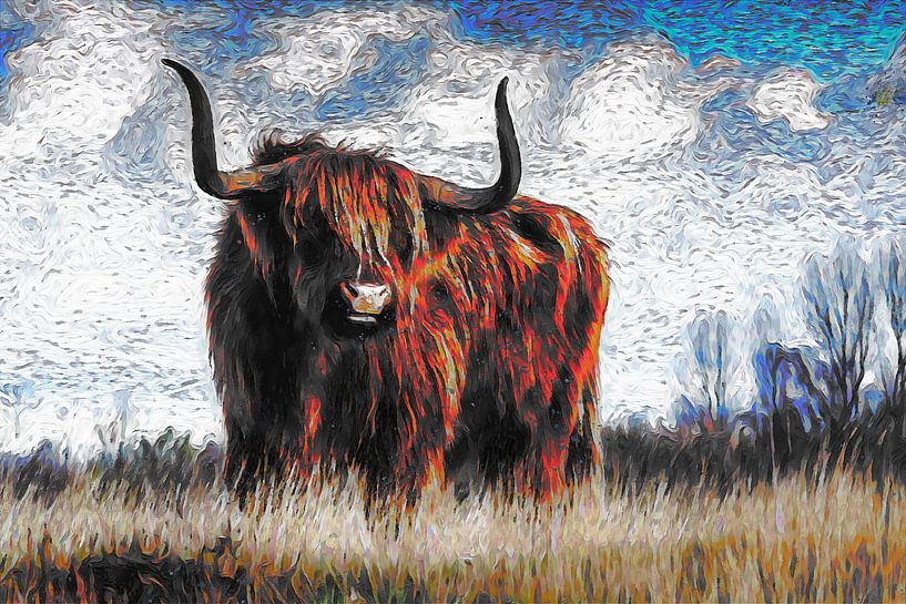 Scottish Highland Cattle, Hooglanders of Kyloe | Van Gogh Art van Peter Balan