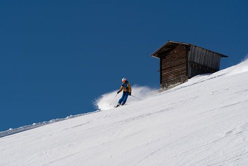 Skifahrer in den Alpen, Österreich