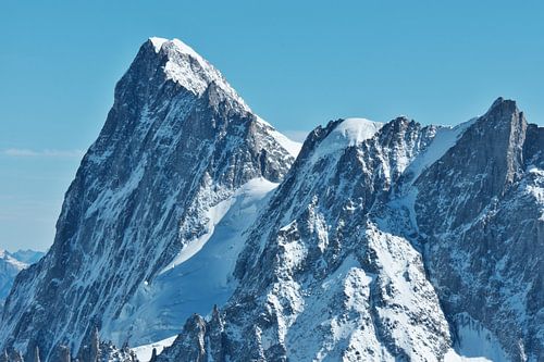 The Grand Jorasses, close-up view, in classic chrome