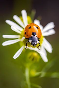 Lieveheersbeestje op een Madeliefje van KiekLau! Fotografie