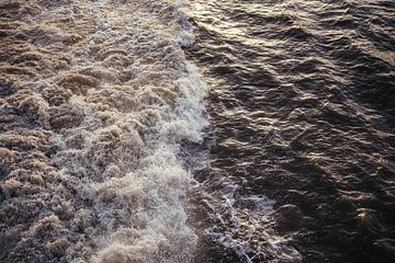 Waves from the ferry to Vlieland - photography print by Laurie Karine van Dam