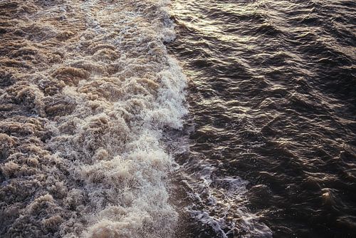 Vagues du ferry pour Vlieland - tirage photo