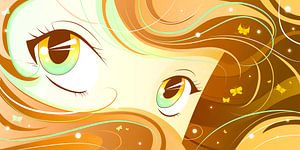 Gelbe Anime Augen von Mixed media vector arts