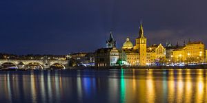 La vieille ville de Prague et le Pont Charles le soir, République tchèque - 1