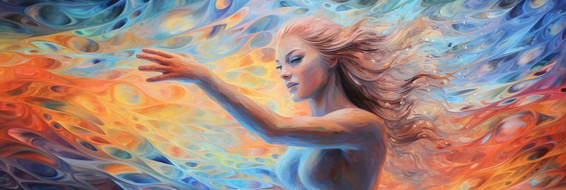 Minimal Abstract Painting: Woman in Hope by Surreal Media