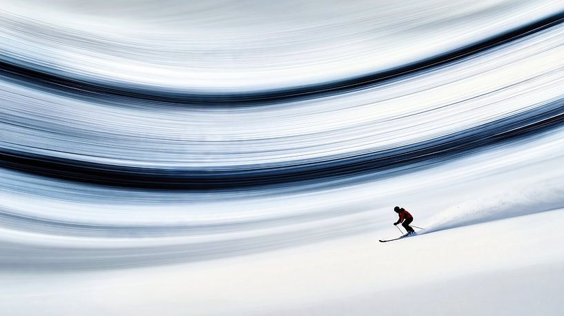 Dynamic skier by Frank Heinz