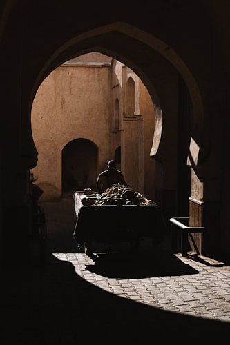 Entering the Medina with a Cart of Bananas
