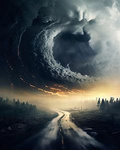 Dramatische Landschaft im Sturm