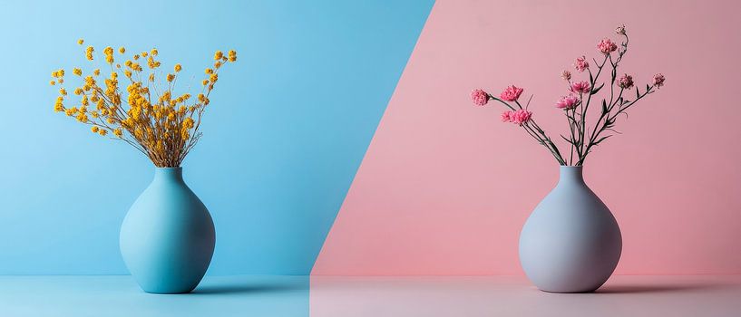 Vasen mit bunten Frühlingsblüten von Poster Art Shop