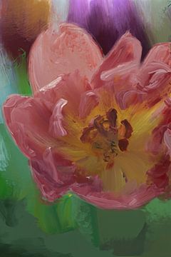 Tulp impressionistisch van Petra Dreiling-Schewe