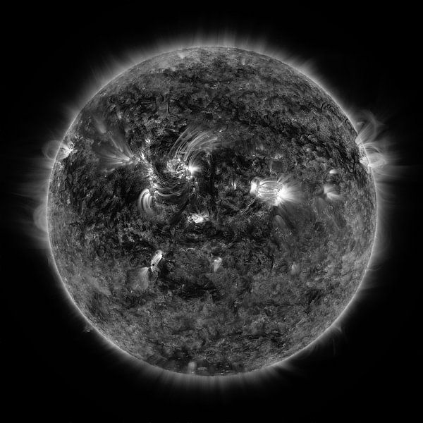 Mercury transiting the sun in black and white by Atelier Liesjes
