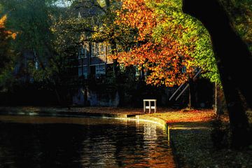 Herfstlicht op de werven van de Oudegracht in Utrecht (I) van André Blom Fotografie Utrecht