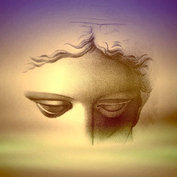 Die Dame und das Meer bei Sonnenaufgang von Mad Dog Art