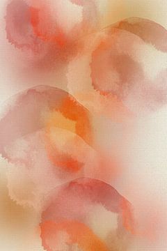 Romantische Minimal Art in weichen, warmen Farben. Aquarellmalerei. von Dina Dankers