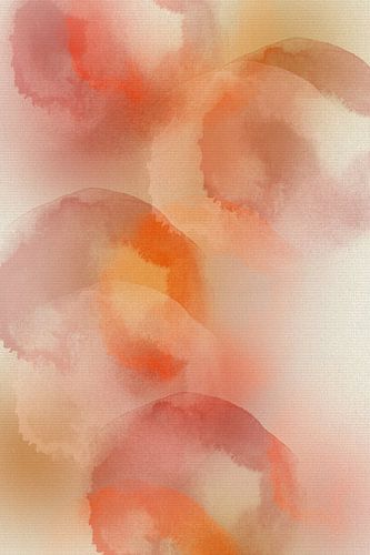 Romantische minimal art in zachte warme kleuren. Aquarel schilderij.