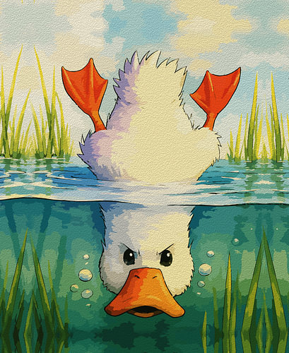 Calm Above, Determined Below – Funny Duck