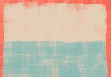 Abstract in neonrood, wit en lichtblauw. van Dina Dankers