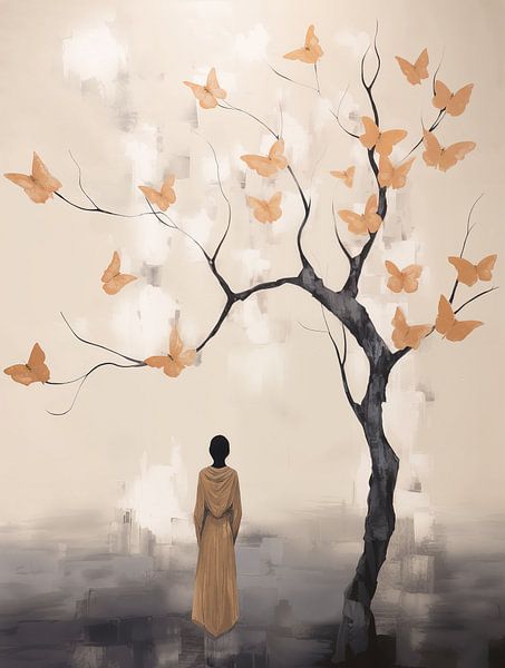 Japandi, Butterfly Tree IV by Caroline Guerain