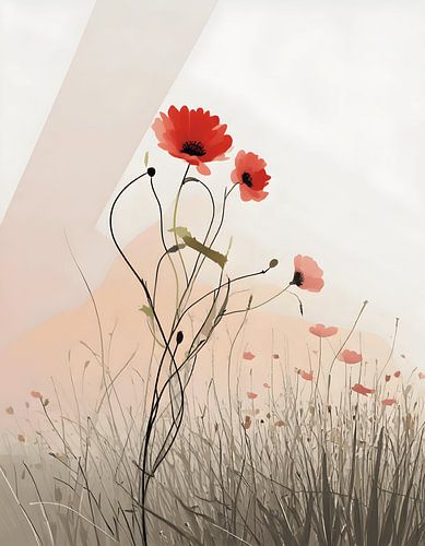 De elegantie en soepelheid van de klaproos