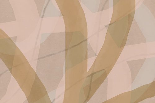 Lignes abstraites à l'aquarelle dans des couleurs neutres et pastel no. 2
