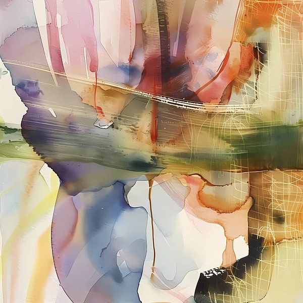 Aquarell oder Tinte abstrakten Hintergrund von Ariadna de Raadt-Goldberg