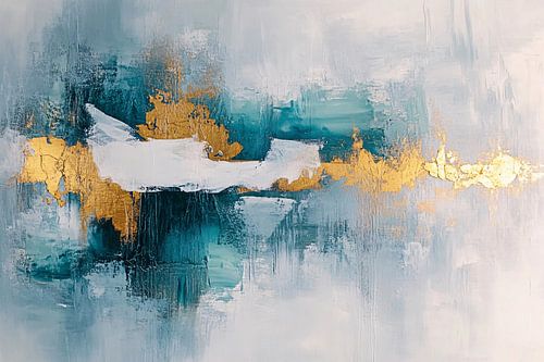 Modern abstract schilderij met goud