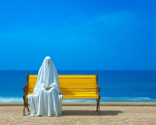 The Invisible Guest | minimalist beach art,