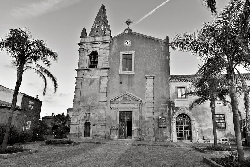 The church of the godfather in Forza d'Agrò - monochrome by Silva Wischeropp