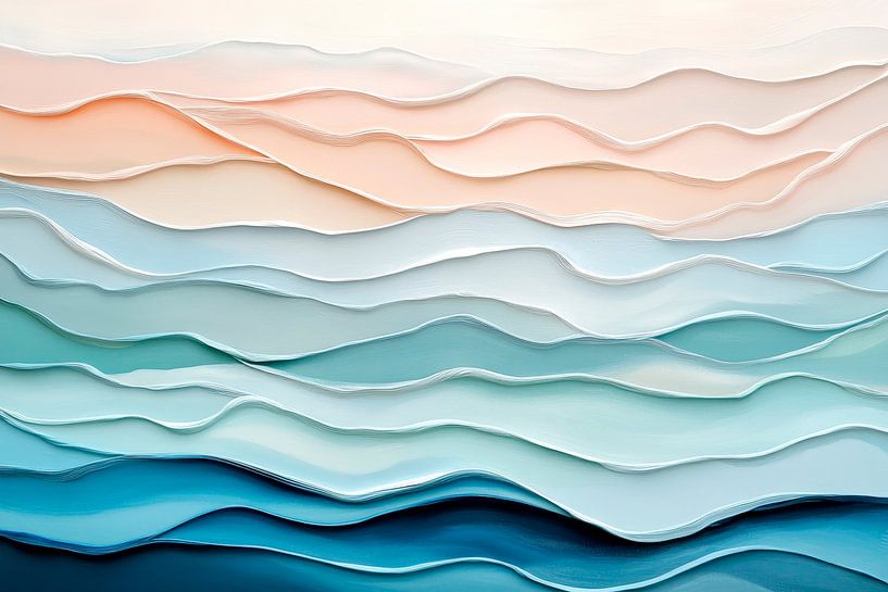 Abstract wave structure in soft tones by Poster Art Shop