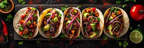 Mexicaanse taco's voedsel fotografie panorama