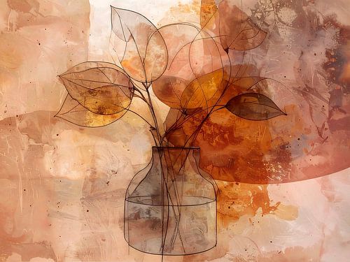 Modern Abstract. Minimalistisch  Stilleven in herfsttinten