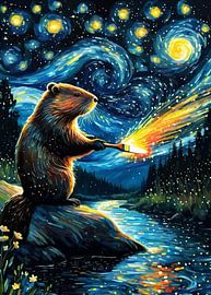 Bever schildert de lucht - thema Sterrennacht