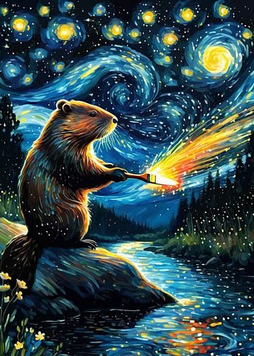 Bever schildert de lucht - thema Sterrennacht