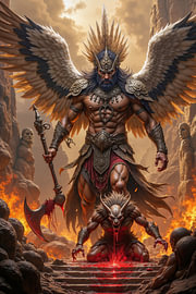Dark Fantasy Art Wandbild: ZHARVAK - Der Engel als Vollstrecker des Himmels von INFERAURUM - Dark Fantasy Wall Art
