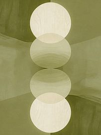 ZEN Sage Layers - Cercles organiques minimalistes Texture bois naturel sur Minggu Galeri