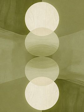 ZEN Sage Layers - Minimalist Organic Circles Earthy Wood Texture by Minggu Galeri