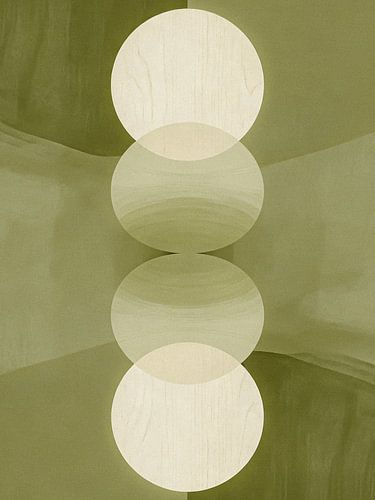 ZEN Sage Layers - Minimalistische organische cirkels met aardse houttextuur