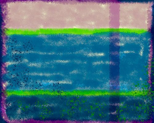 Kleurvlakken in abstractie blauw van Rietje Bulthuis