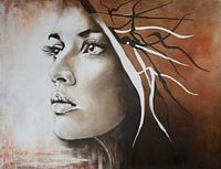 Portret Van Vrouw Schilderij "The Look"