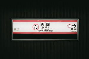 Ryogoku Station: Minimalistische stationskunst Tokio