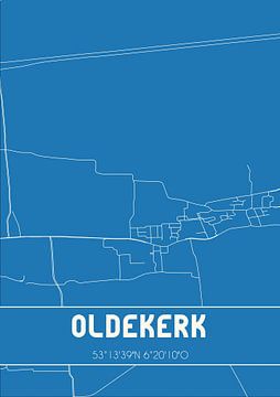 Blaupause | Karte | Oldekerk (Groningen) von Rezona