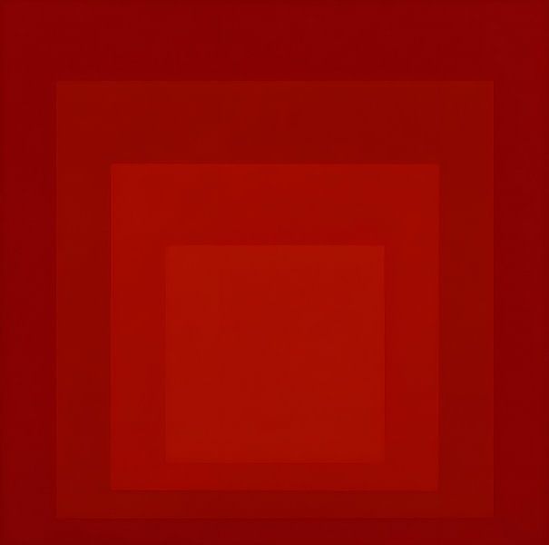 Josef Albers - Hommage an das Quadrat, dunkelrot . Hohe Auflösung von Vivanne