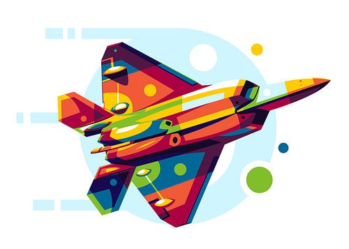 F-22 Raptor Achteraanzicht in Pop Art