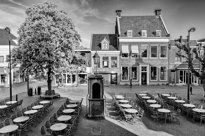 Horeca terras en waterpomp op De Plaats, IJsselstein. van Tony Buijse