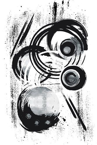 Abstracte schildering nr. 32 | zilver