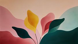 Abstract plant with yellow and red leaves – panoramic view by TheXclusive Art
