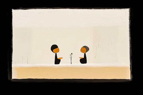 Abstracte figuren met bloem