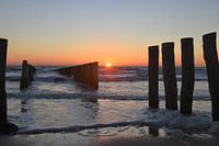 Zonsondergang op het strand